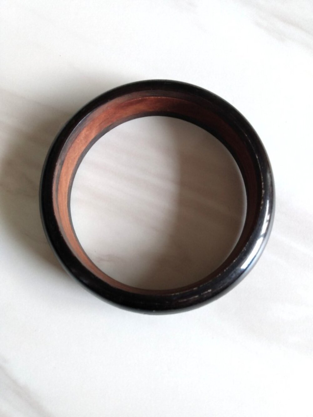 Vintage Wood Inlaid Bangle Bracelet Marquetry Jewelry - Picture 8 of 14